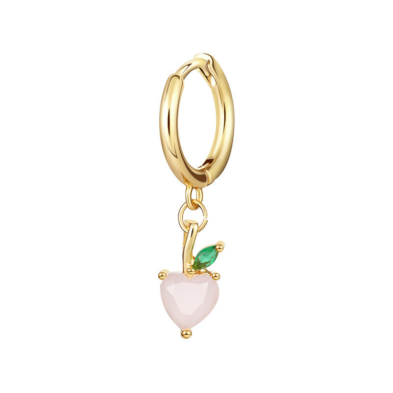 Fruit Series Earrings Gold Plated Diamond Colorful Playful