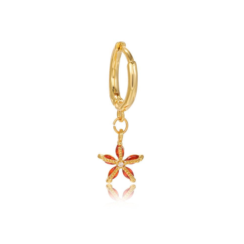 Marine Series Earrings Studs Gold Plated Diamond Cute Mini Hoop