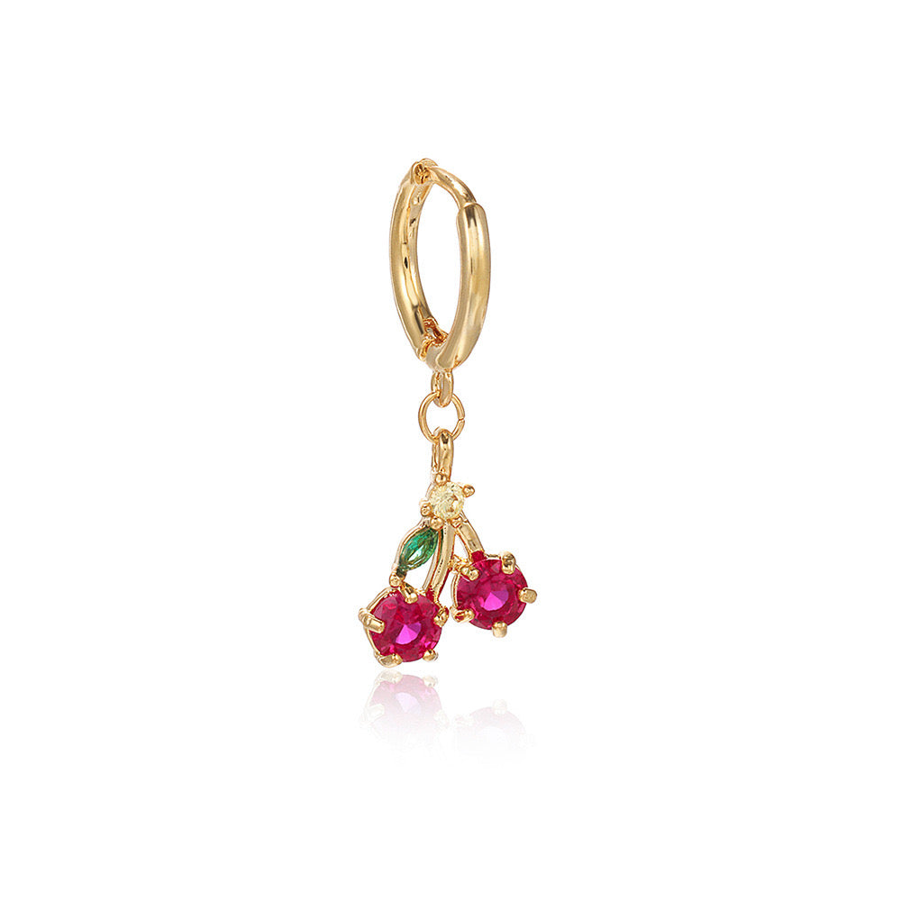 Fruit Series Earrings Gold Plated Diamond Colorful Playful