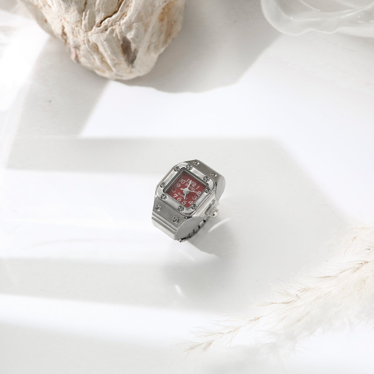 Ring That Can Be Used As Watch Square Shape