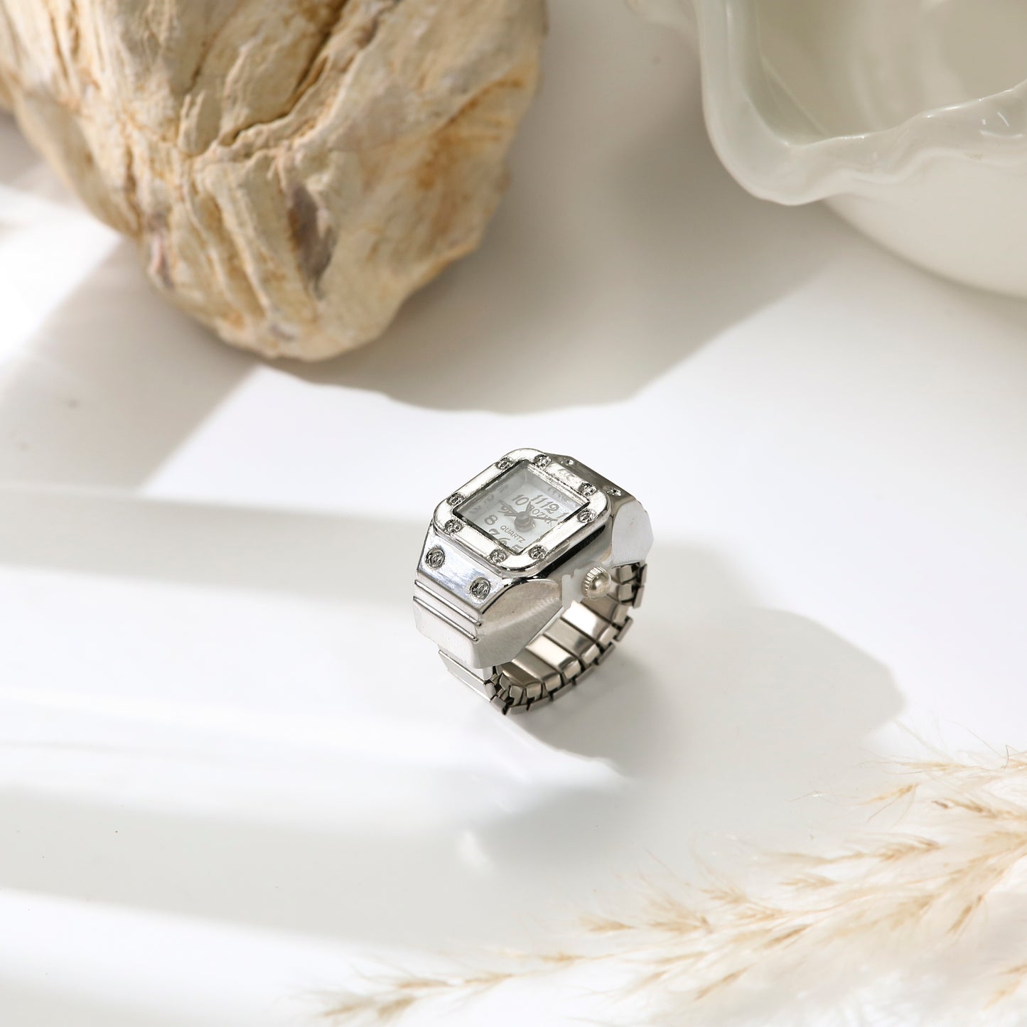 Ring That Can Be Used As Watch Square Shape