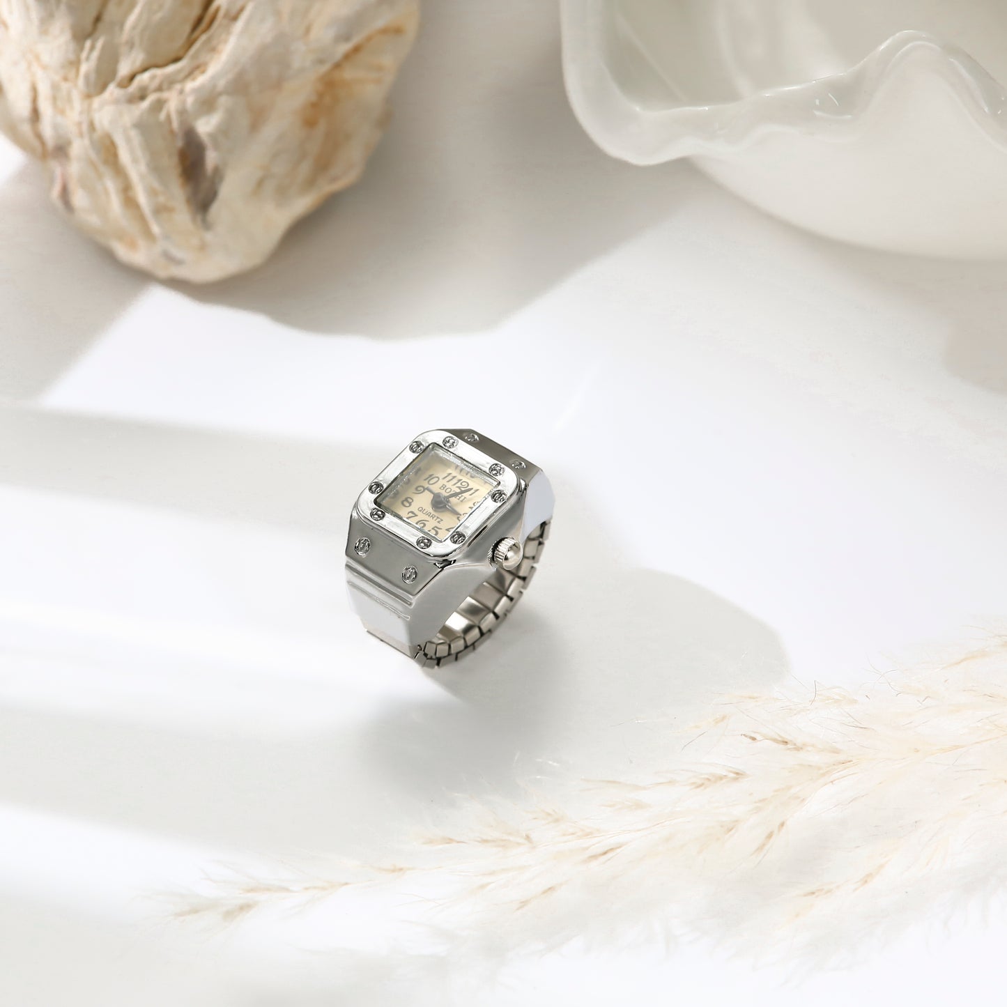 Ring That Can Be Used As Watch Square Shape