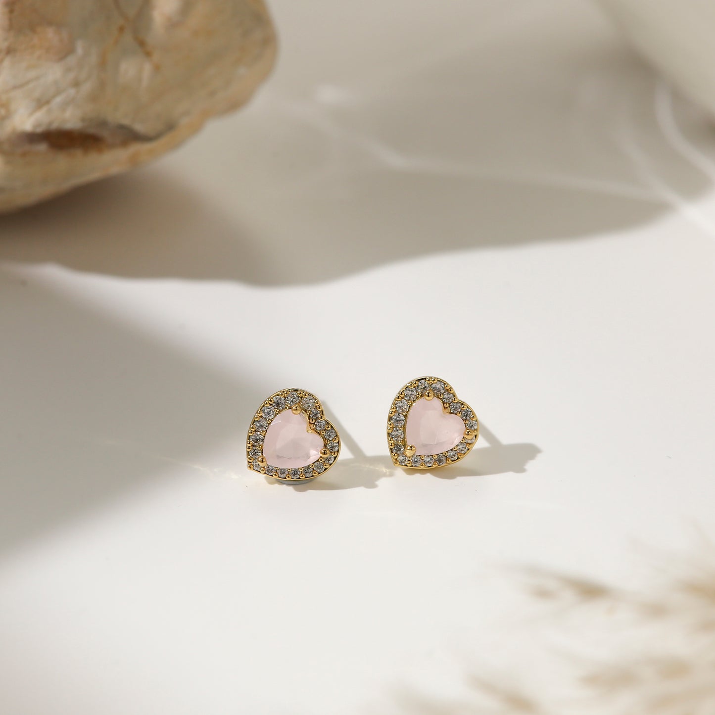 Pink Planet Collection Stud Earrings Heart Diamonds Stars Gold Plated