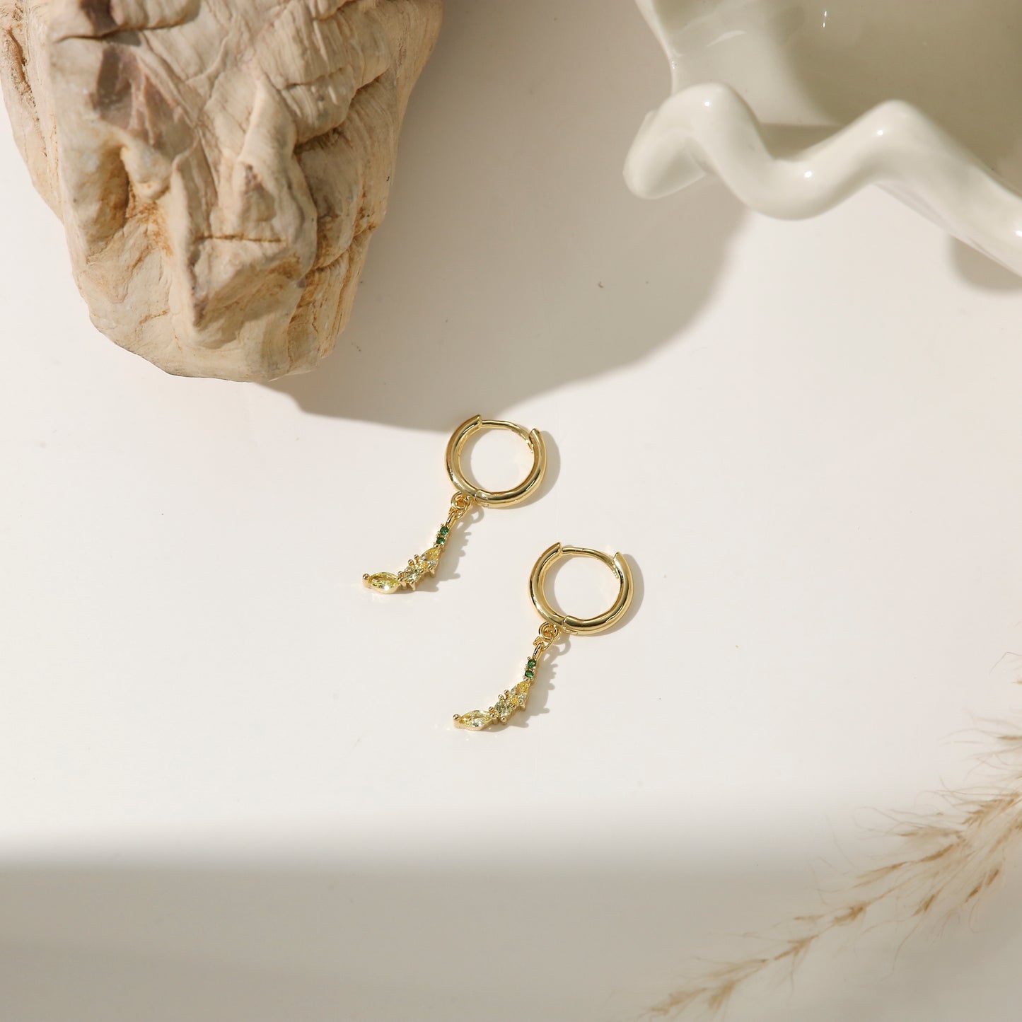 Fruit Series Earrings Gold Plated Diamond Colorful Playful
