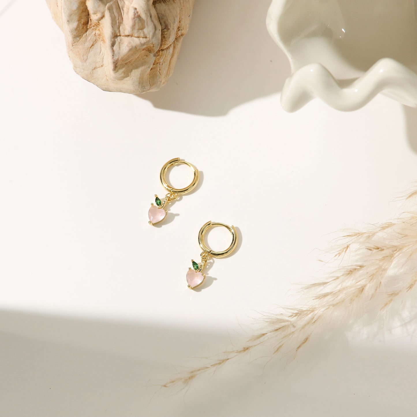 Fruit Series Earrings Gold Plated Diamond Colorful Playful