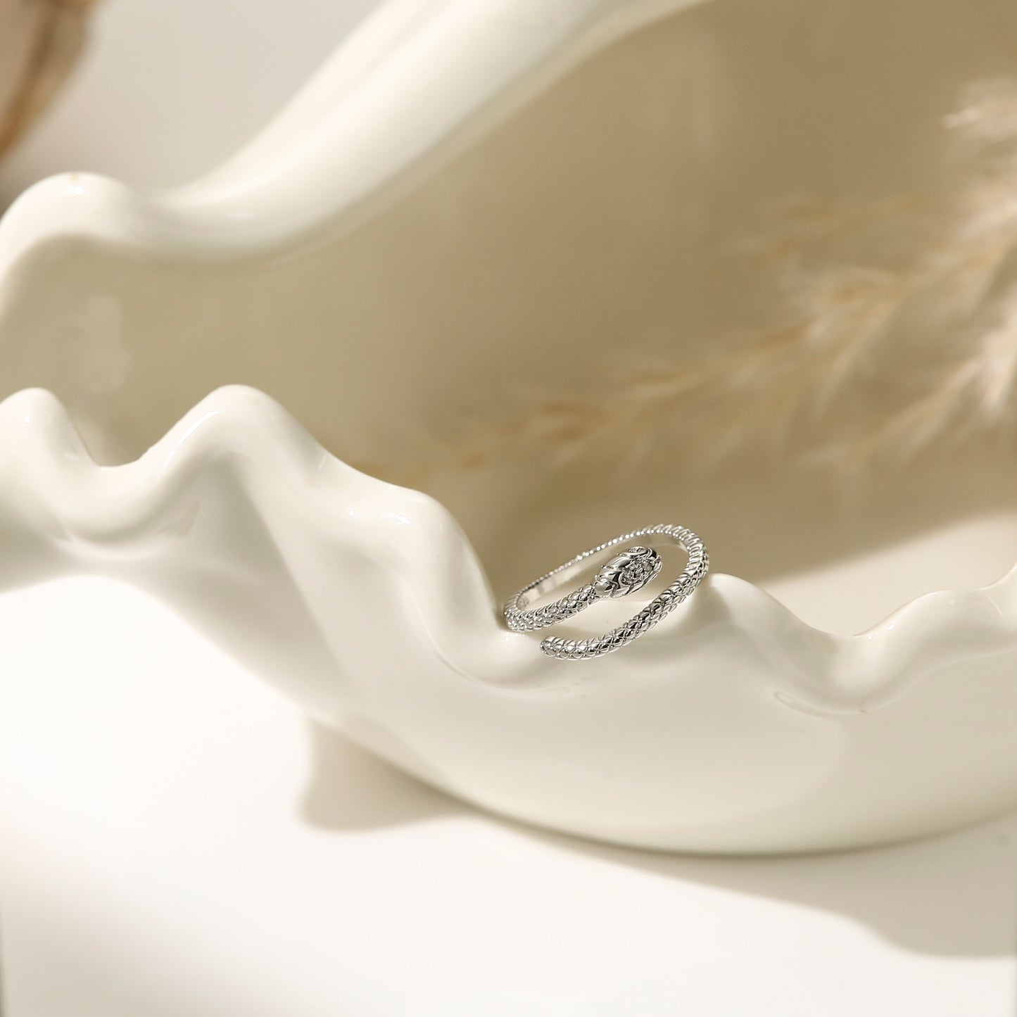 Snake Ring Silver Plated Adjustable Size