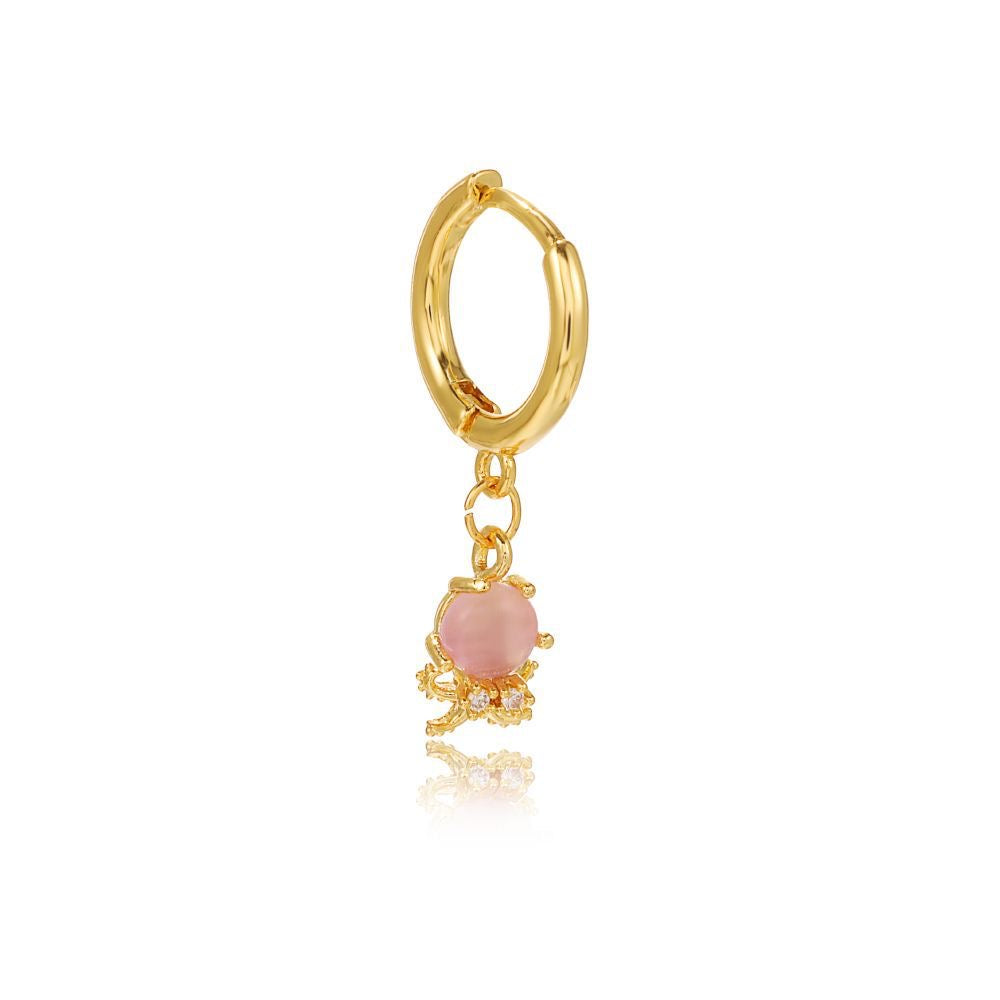 Marine Series Earrings Studs Gold Plated Diamond Cute Mini Hoop