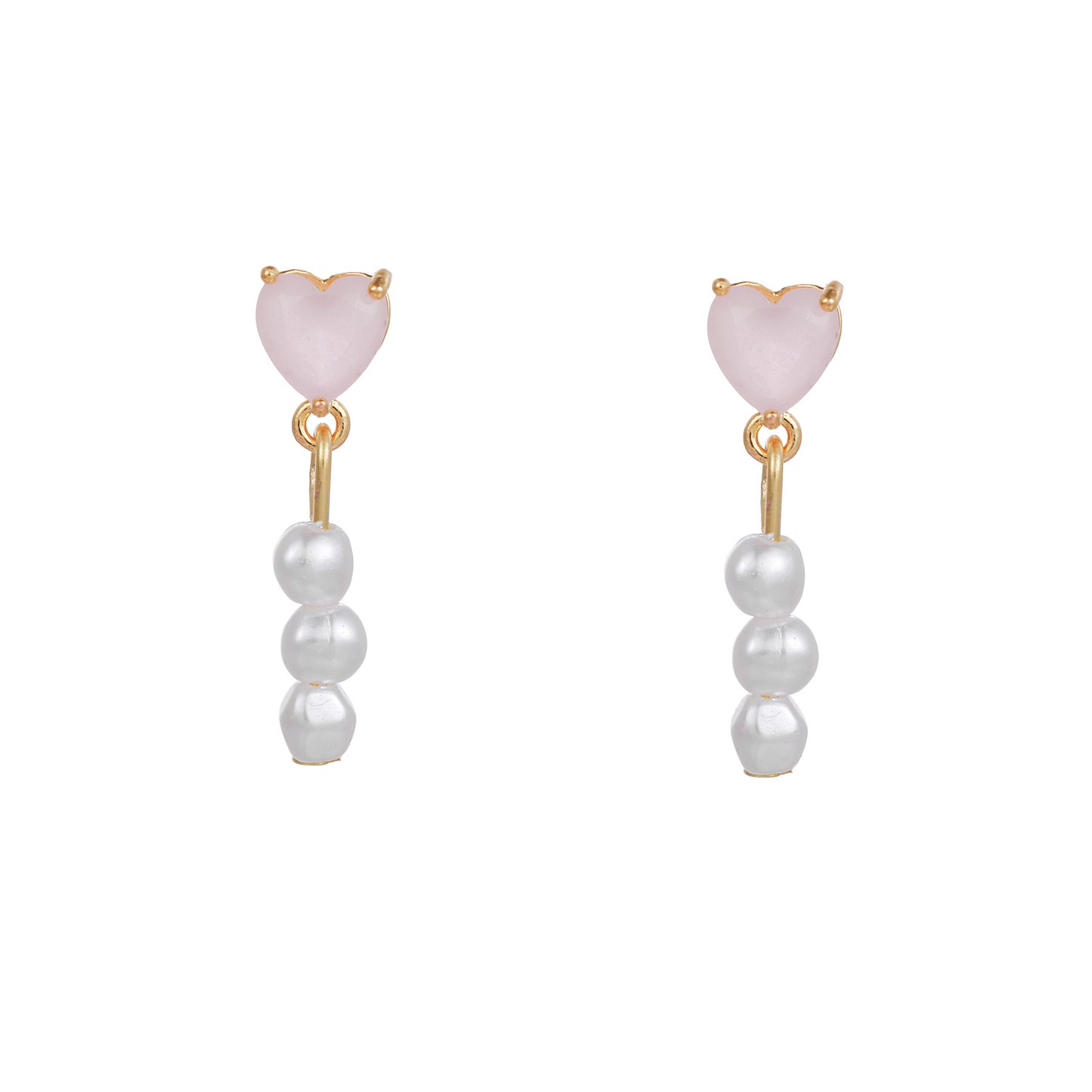 Pink Planet Collection Stud Earrings Heart Diamonds Stars Gold Plated