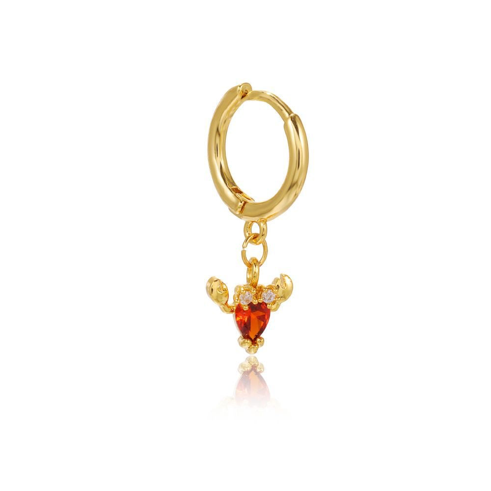 Marine Series Earrings Studs Gold Plated Diamond Cute Mini Hoop