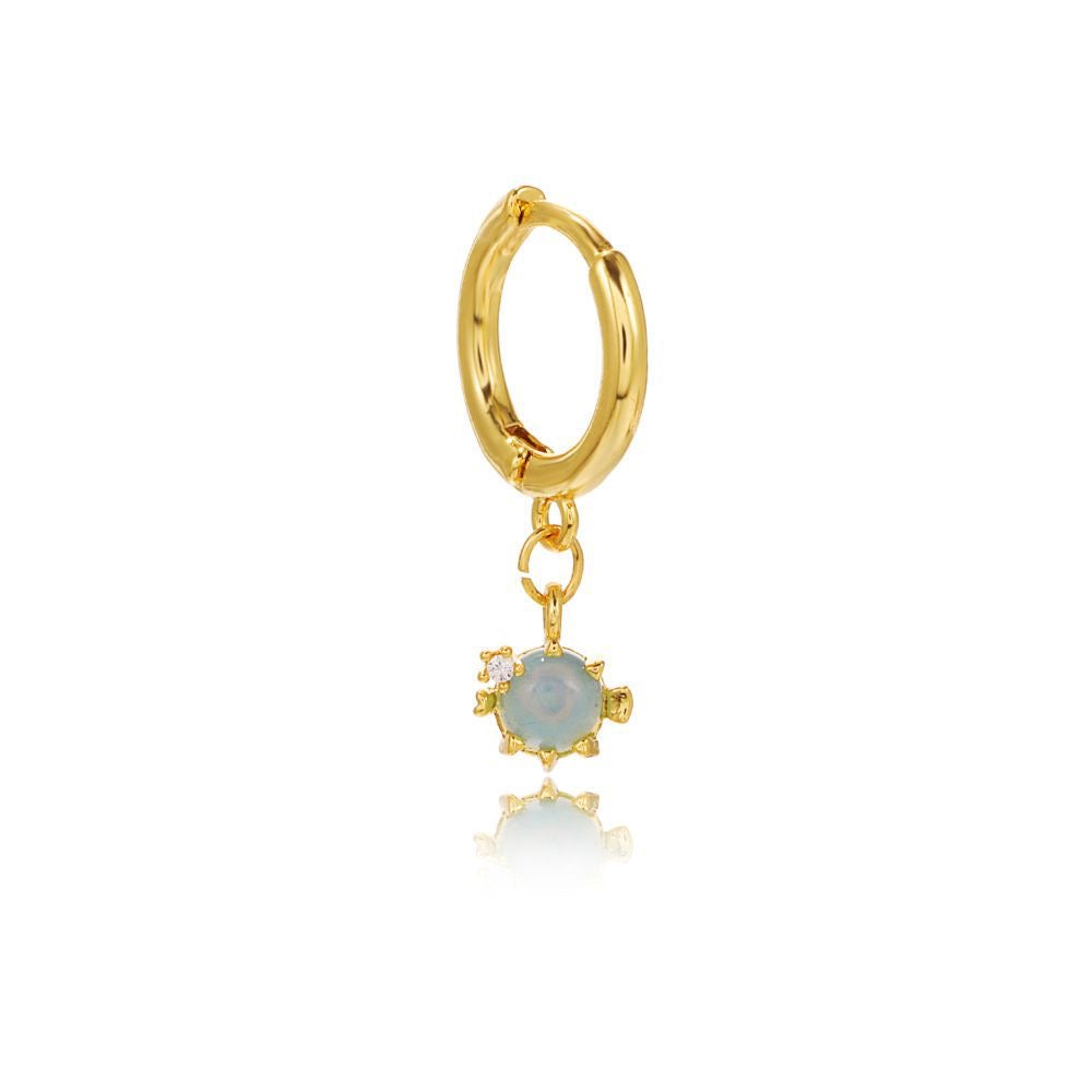 Marine Series Earrings Studs Gold Plated Diamond Cute Mini Hoop