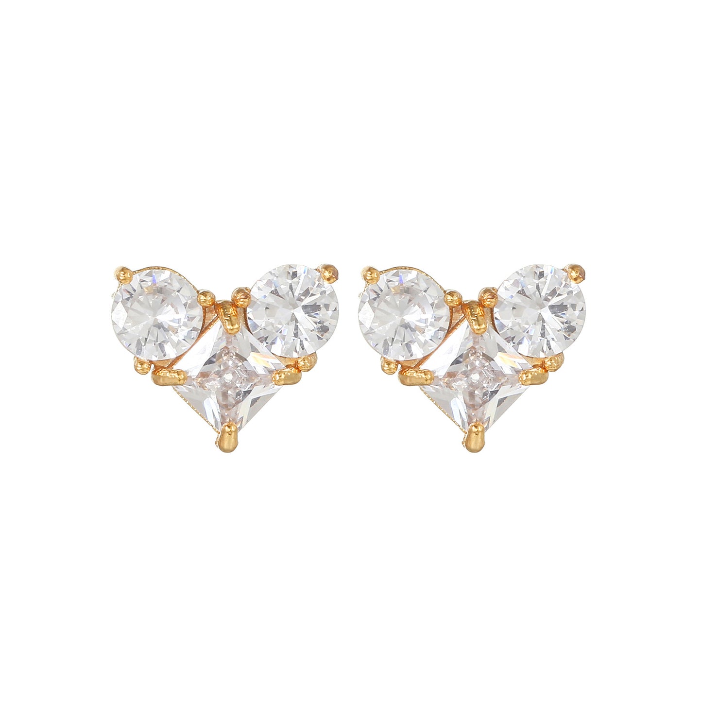 Pink Planet Collection Stud Earrings Heart Diamonds Stars Gold Plated
